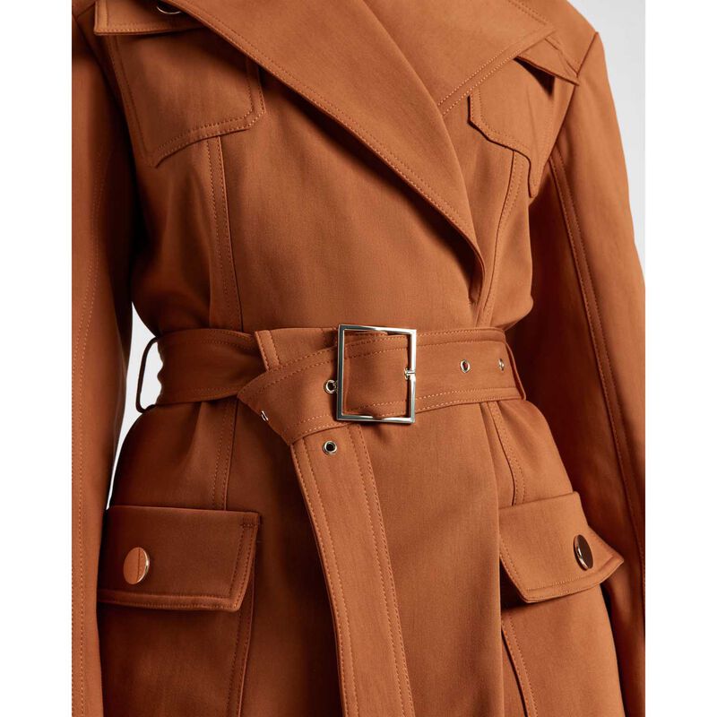 Cue Cotton Nylon Cropped Trench image number 2